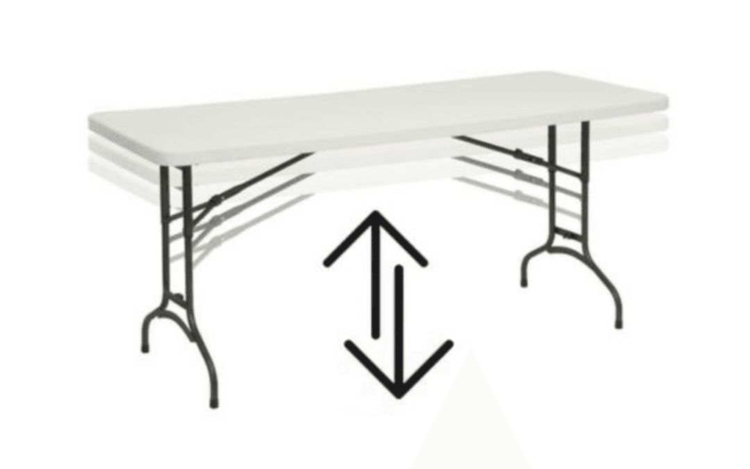 6ft Adjustable Height Plastic Table